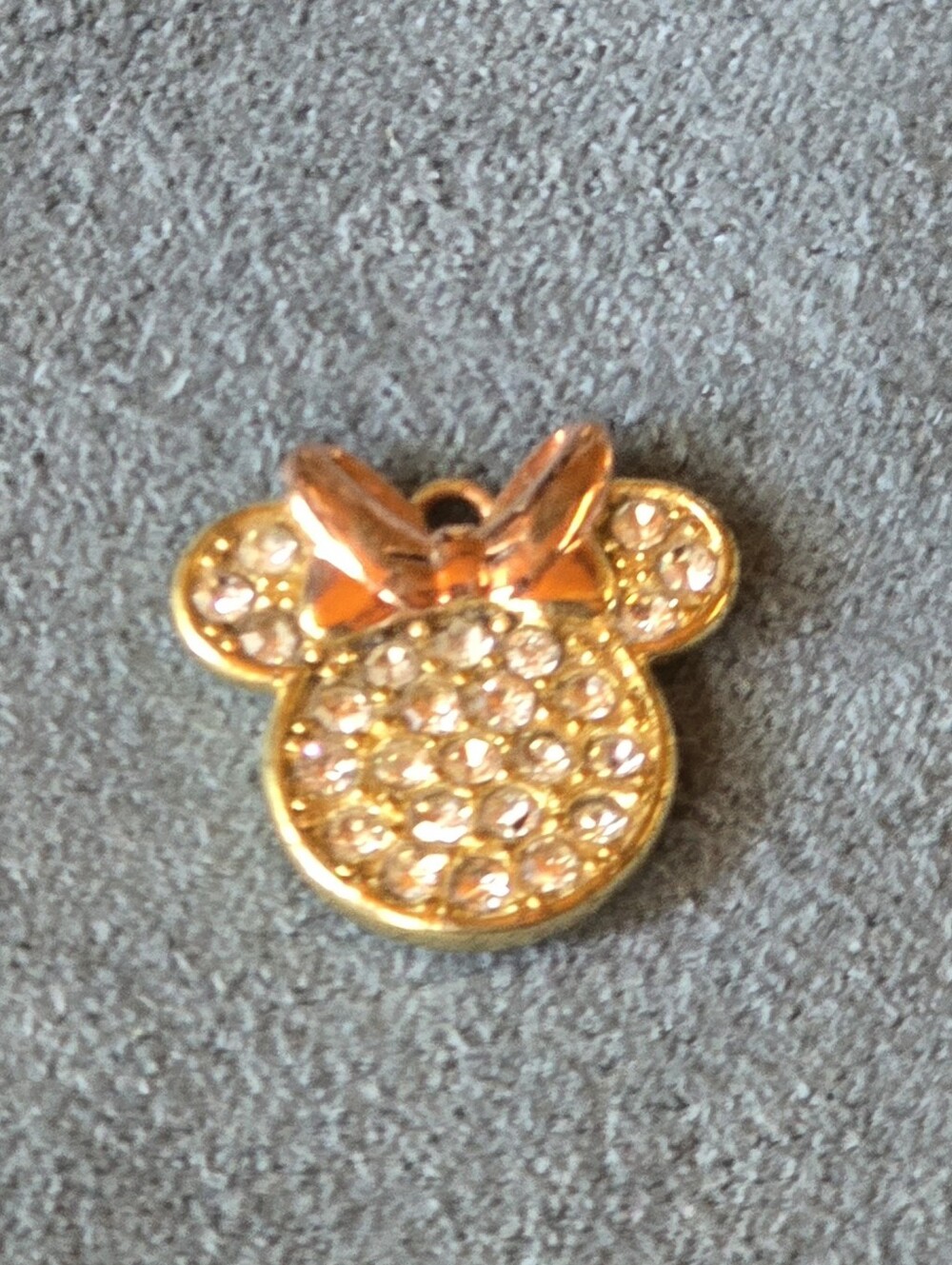 Gold Minnie Mouse-Style Crystal Pendant